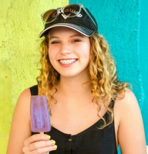 girl wearing braces